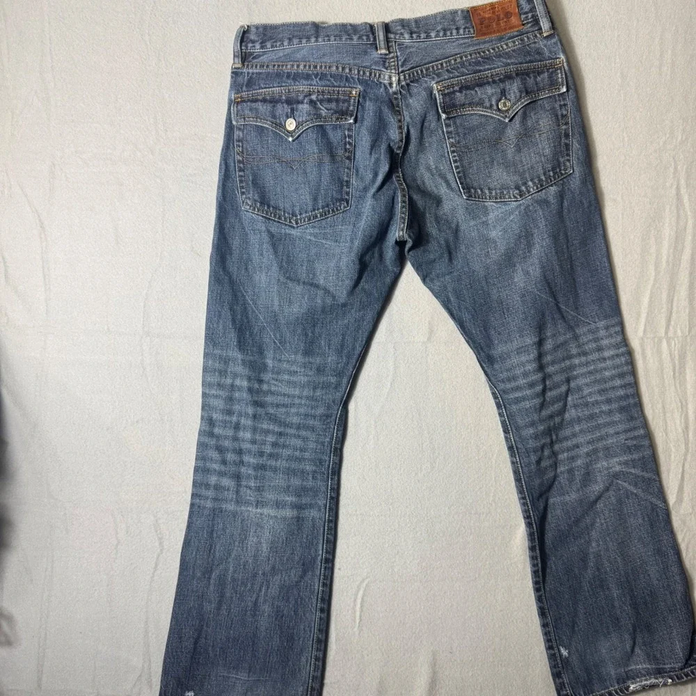 Polo Ralph Lauren Straight Leg Men Jeans 35x30 Blue Excellent Button Fly RN41381